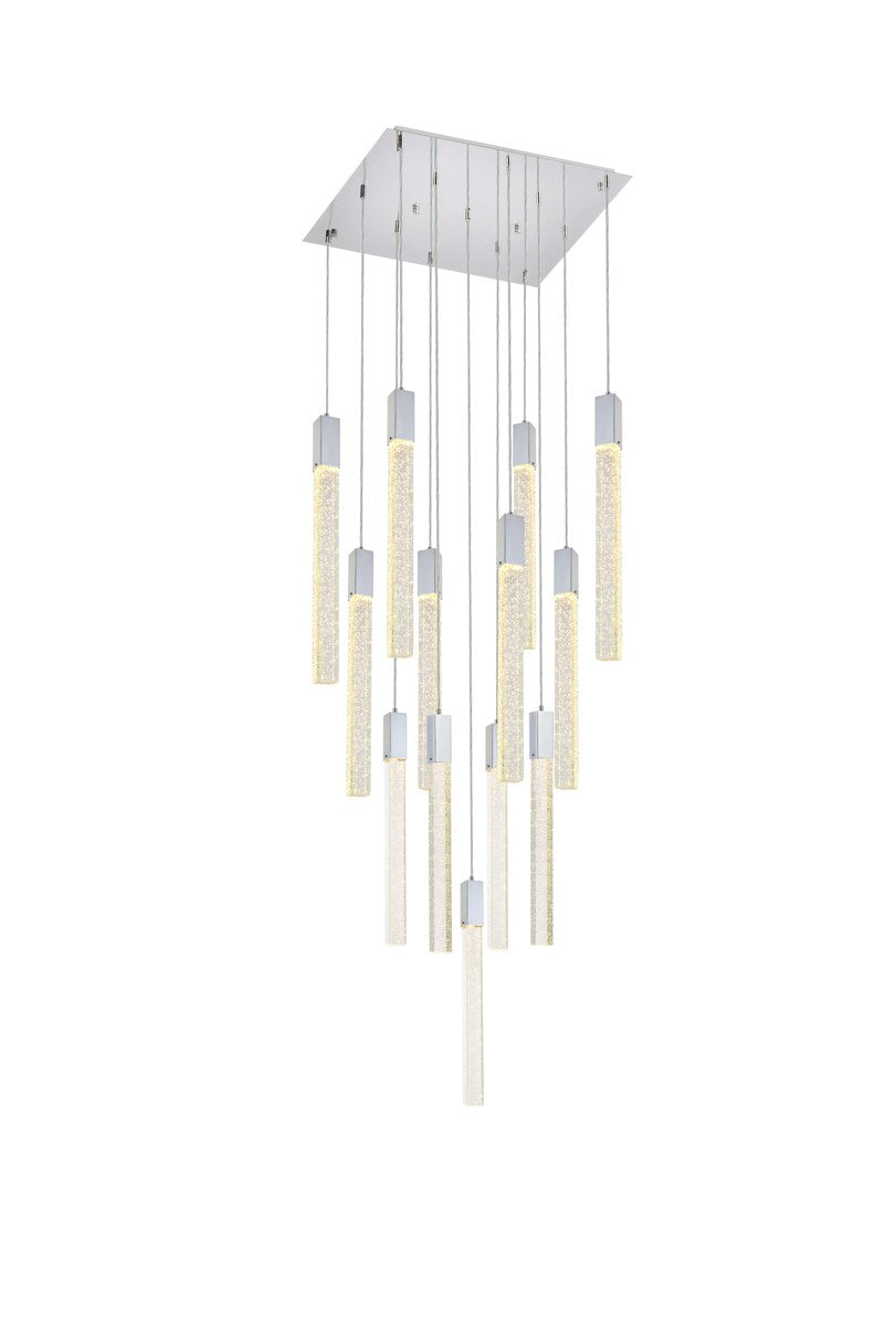 13 Lights Pendant In Chrome by Elegant Lighting