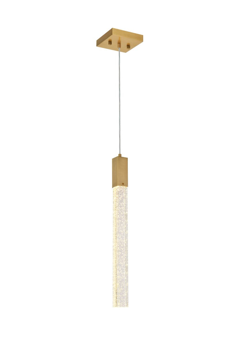 1 Light Pendant In Satin Gold by Elegant Lighting