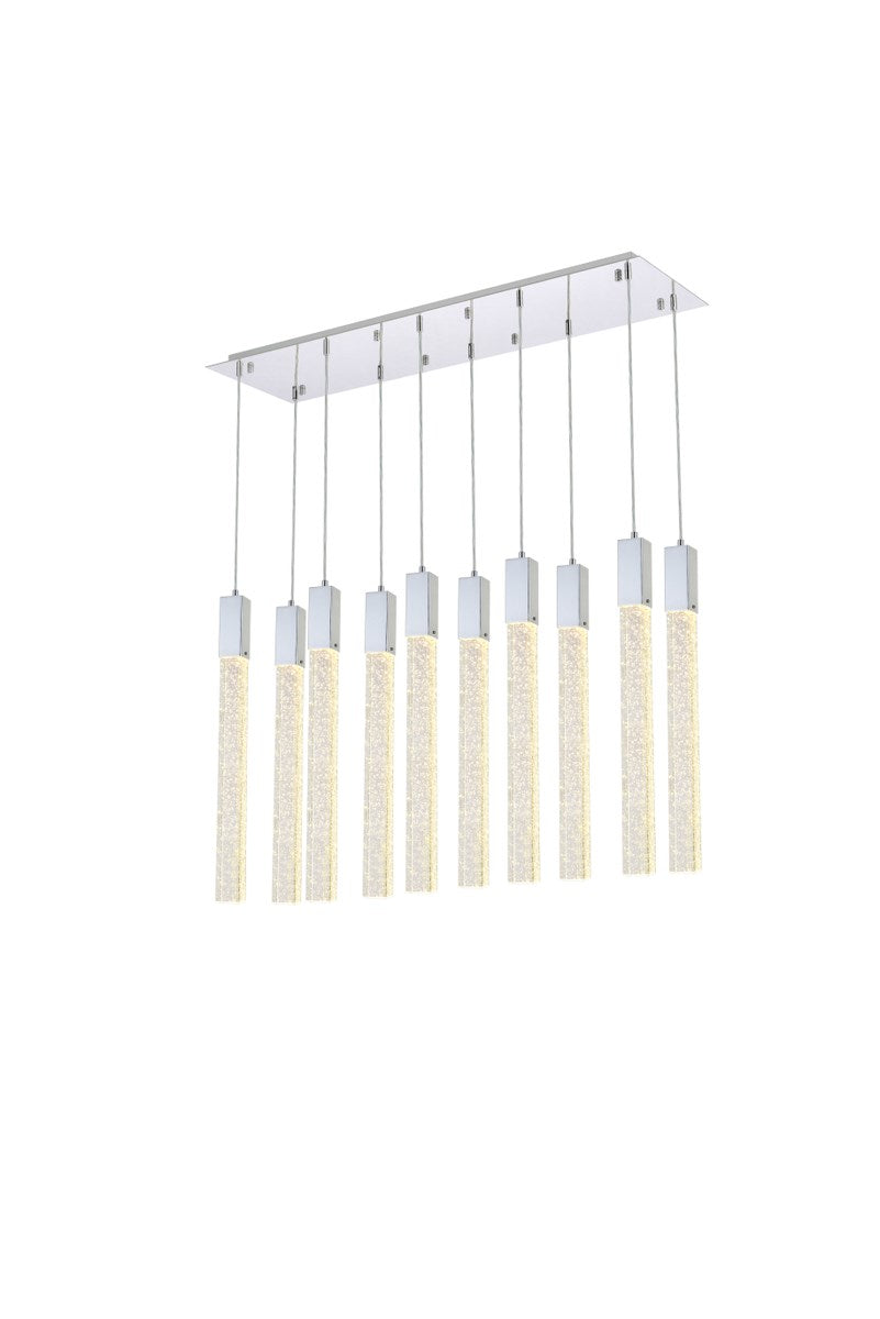 10 Lights Pendant In Chrome by Elegant Lighting