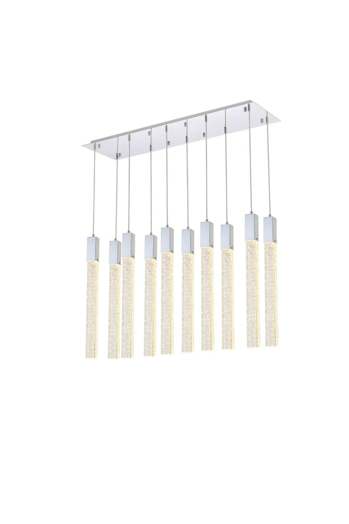10 Lights Pendant In Chrome by Elegant Lighting