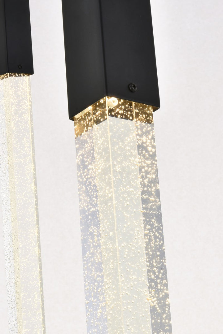 10 Lights Pendant In Black