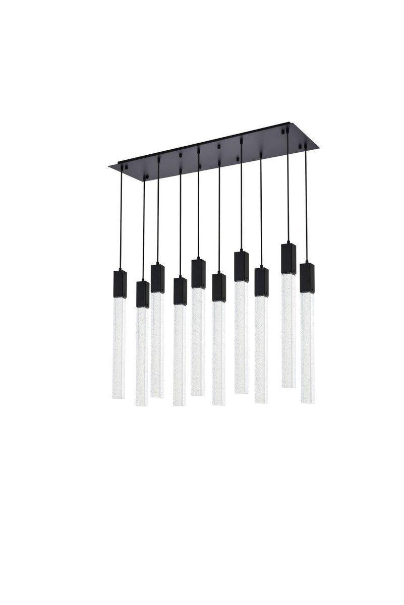 10 Lights Pendant In Black