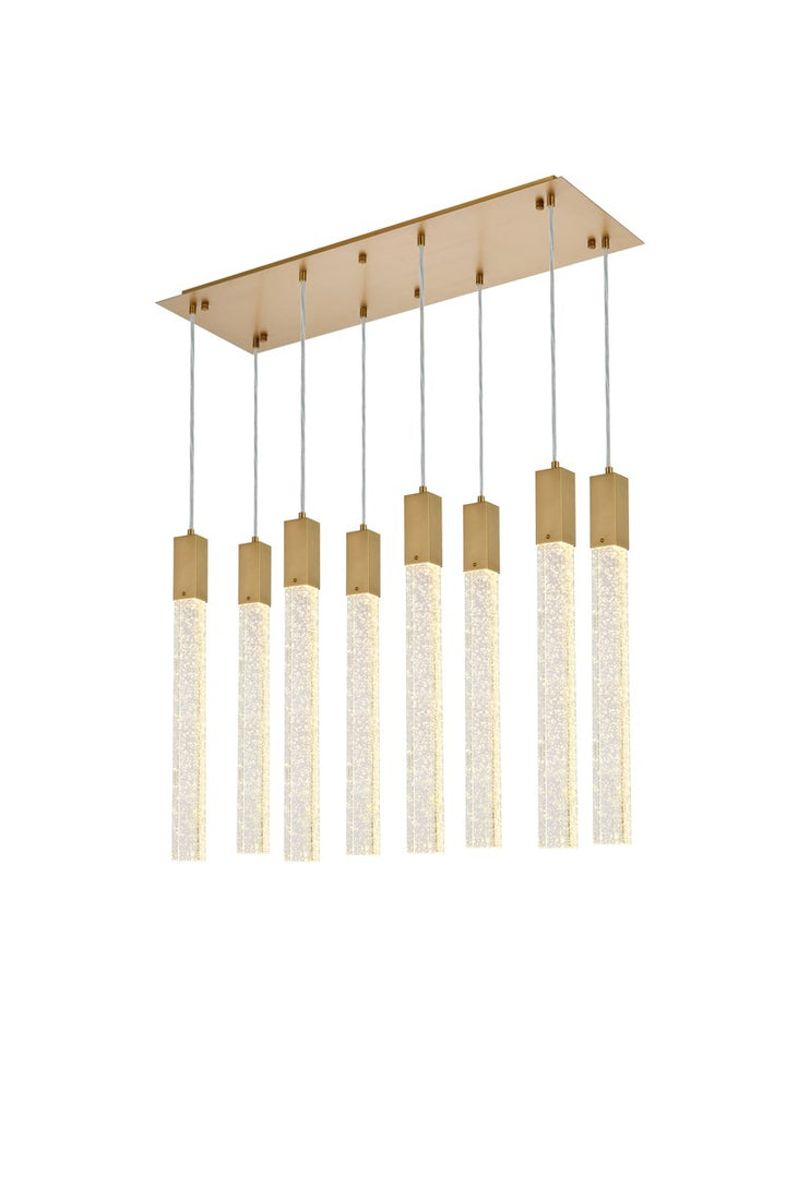 8 Lights Pendant In Satin Gold by Elegant Lighting