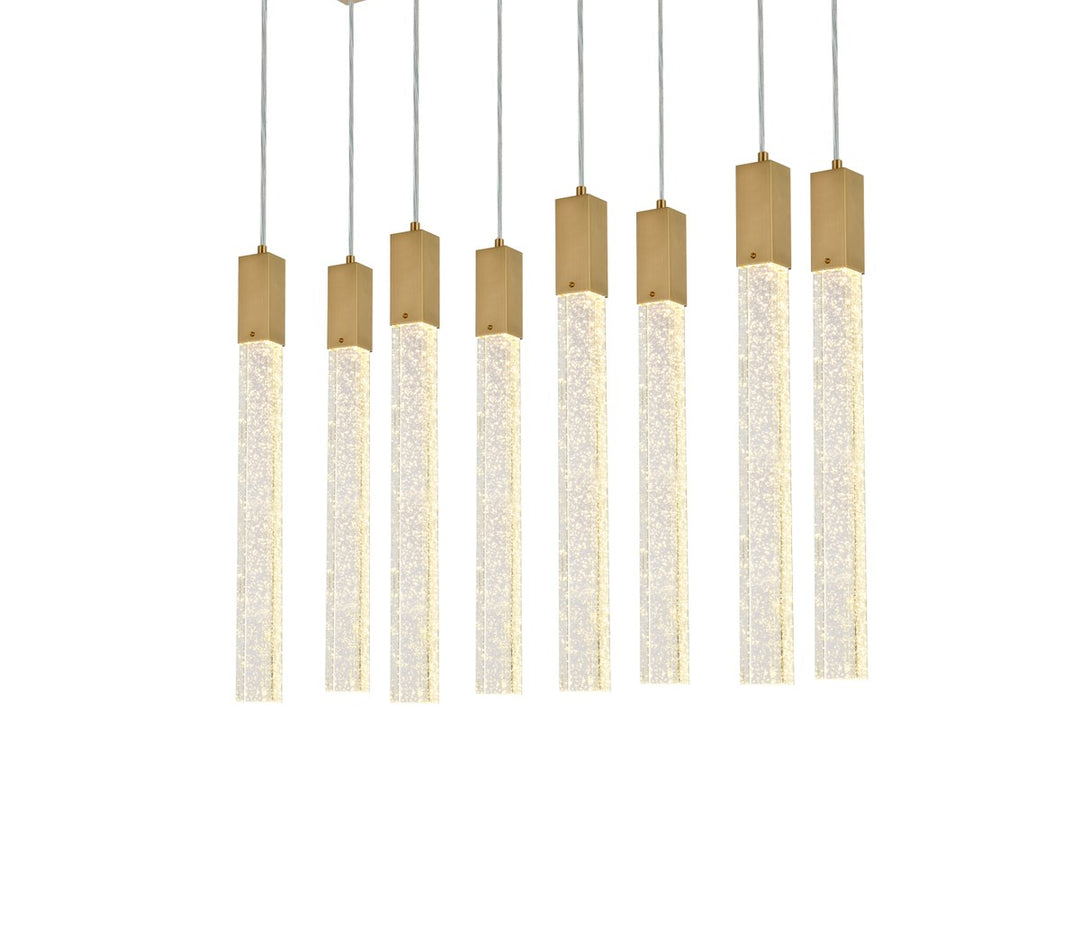 8 Lights Pendant In Satin Gold