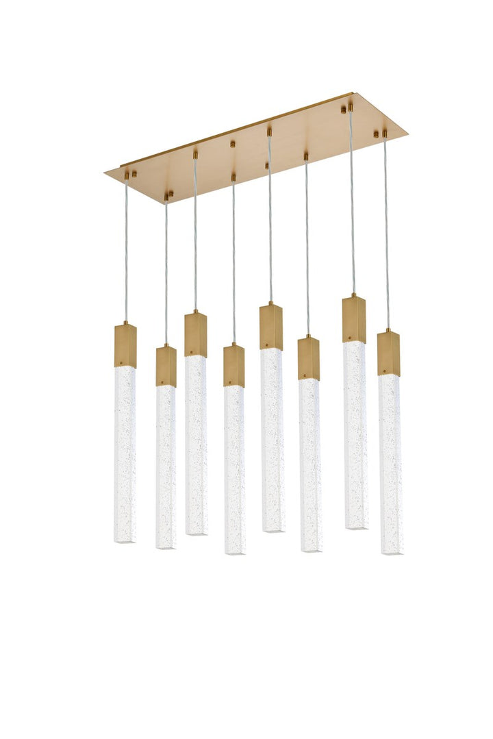8 Lights Pendant In Satin Gold
