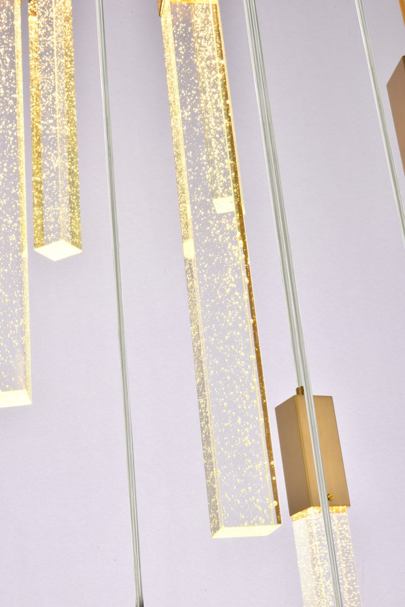 8 Lights Pendant In Satin Gold