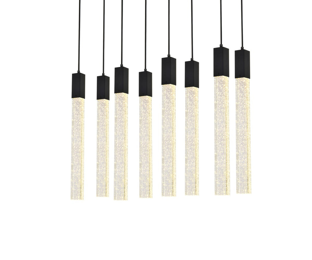 8 Lights Pendant In Black
