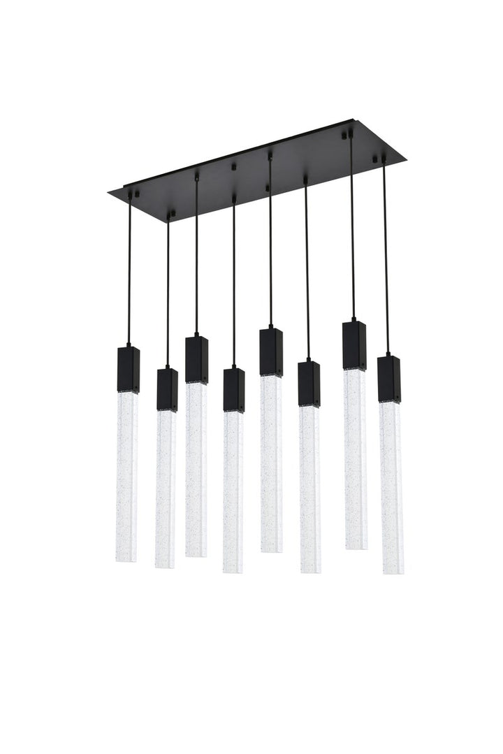 8 Lights Pendant In Black