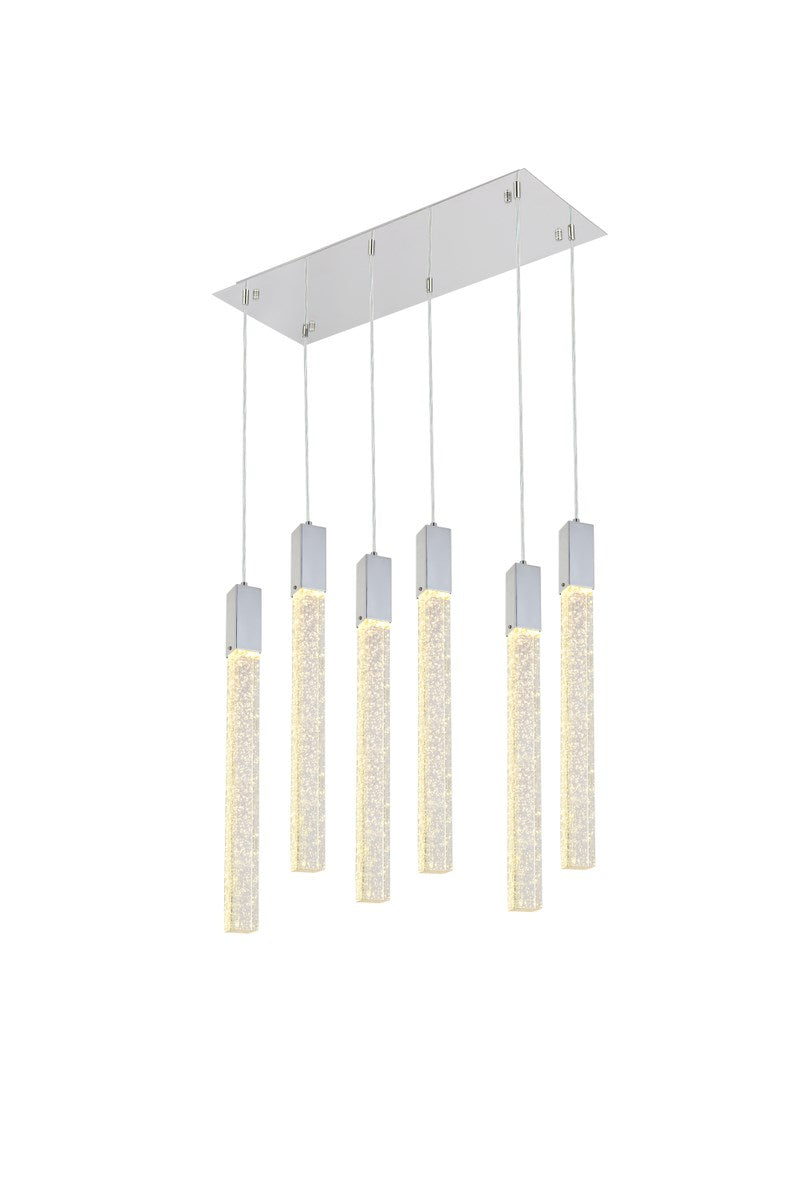 6 Lights Pendant In Chrome by Elegant Lighting