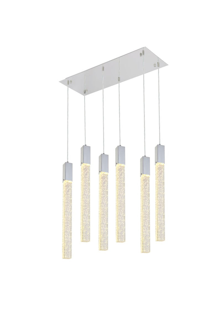6 Lights Pendant In Chrome by Elegant Lighting