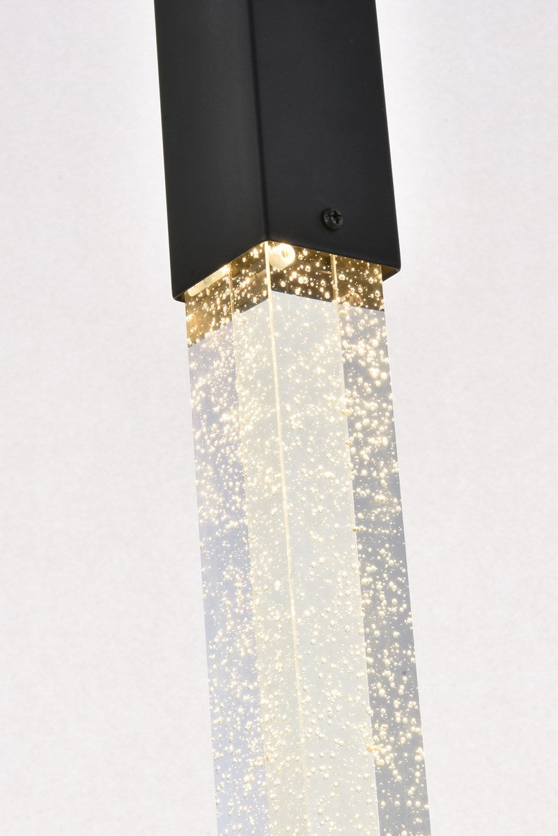 6 Lights Pendant In Black