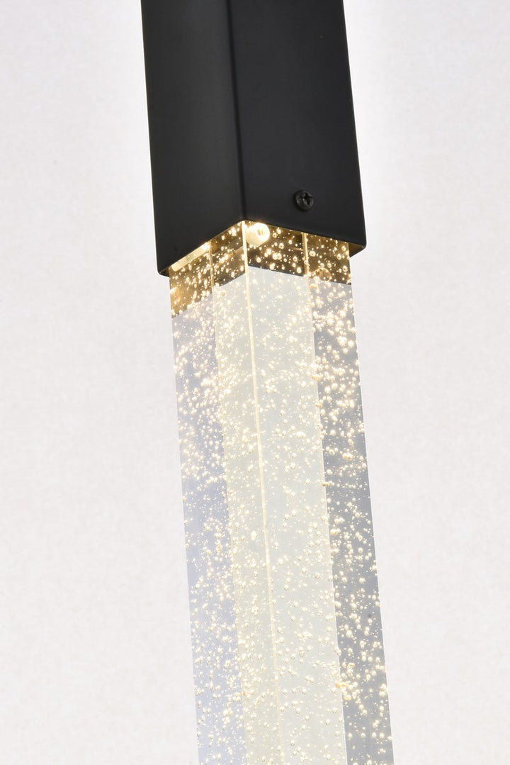 6 Lights Pendant In Black