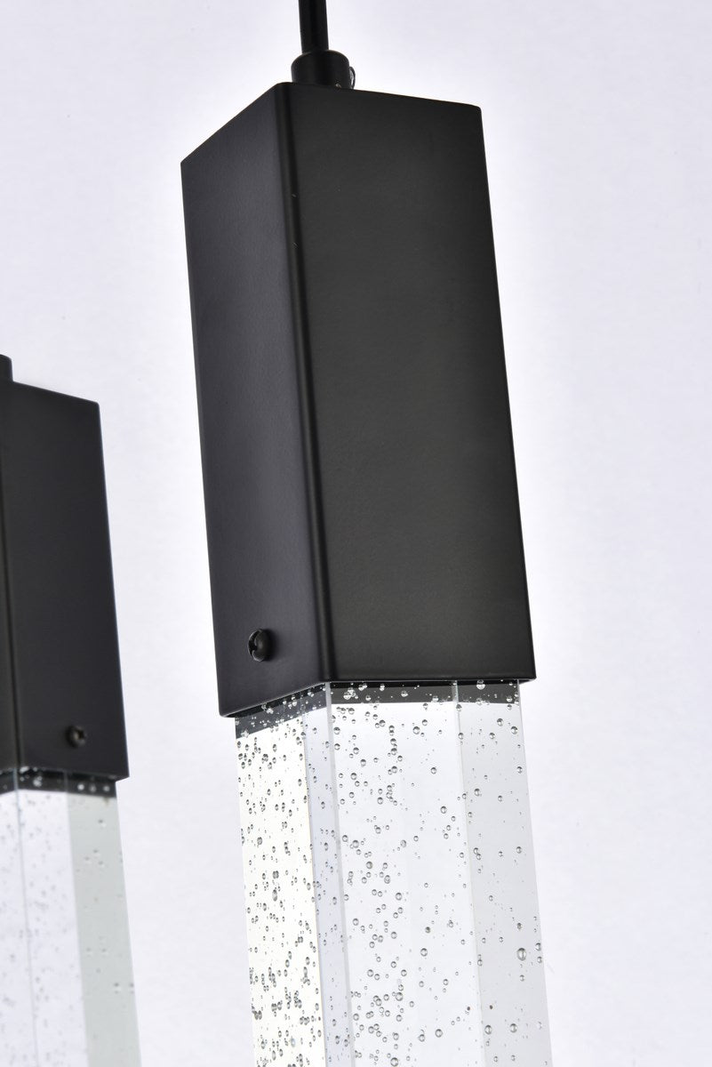 6 Lights Pendant In Black