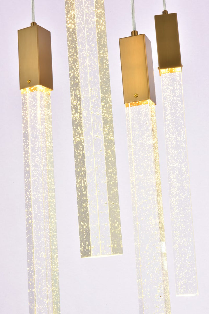 9 Lights Pendant In Satin Gold