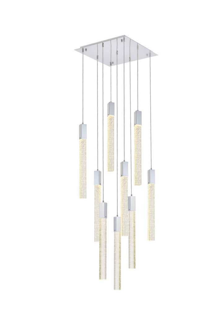 9 Lights Pendant In Chrome by Elegant Lighting