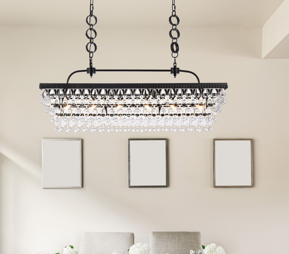 40 Inch Rectangle Pendant In Black