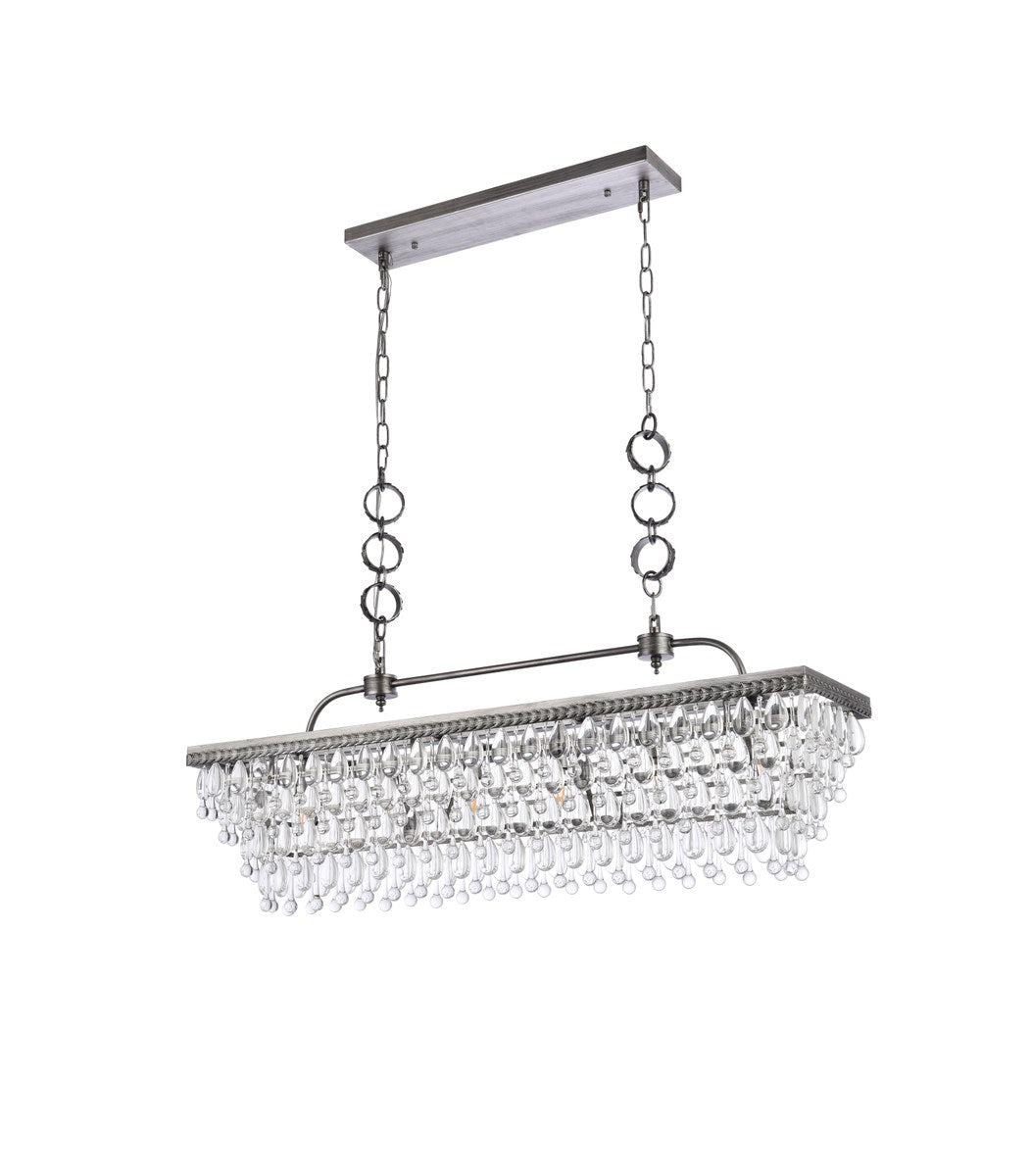 40 Inch Rectangle Pendant In Antique Silver