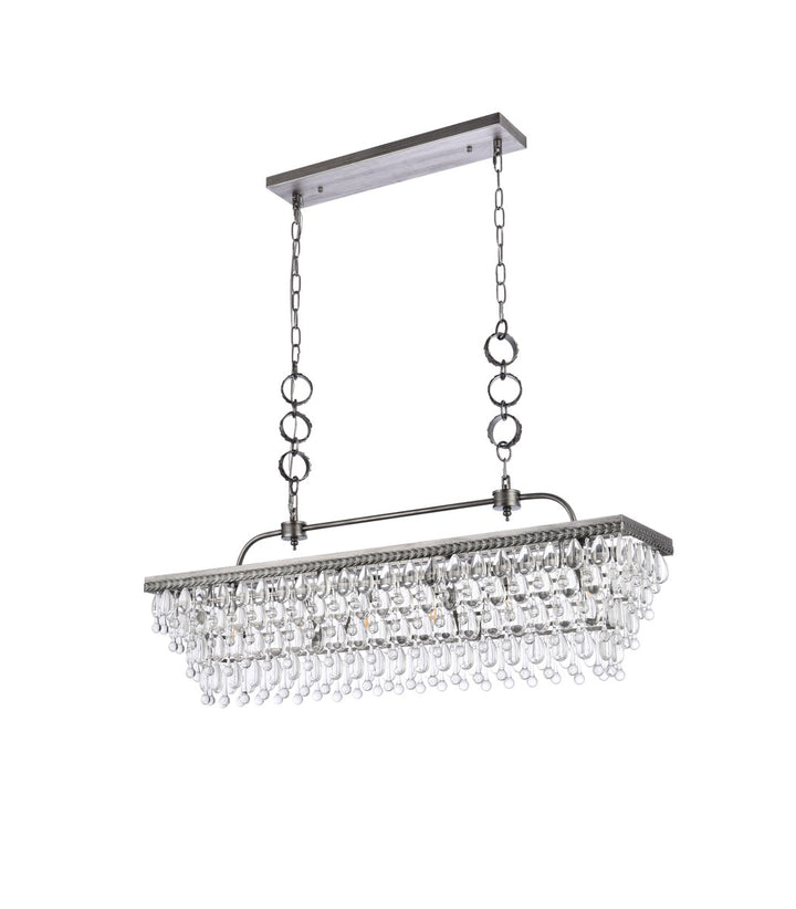 40 Inch Rectangle Pendant In Antique Silver
