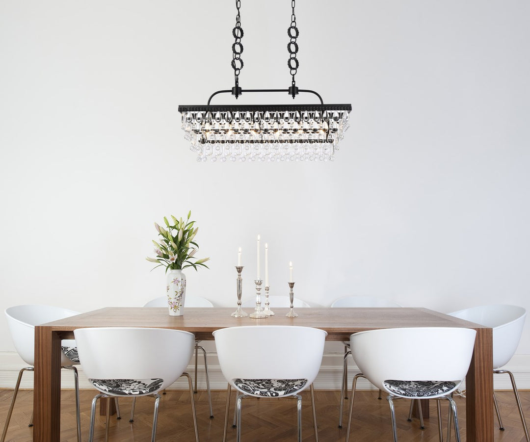 32 Inch Rectangle Pendant In Black