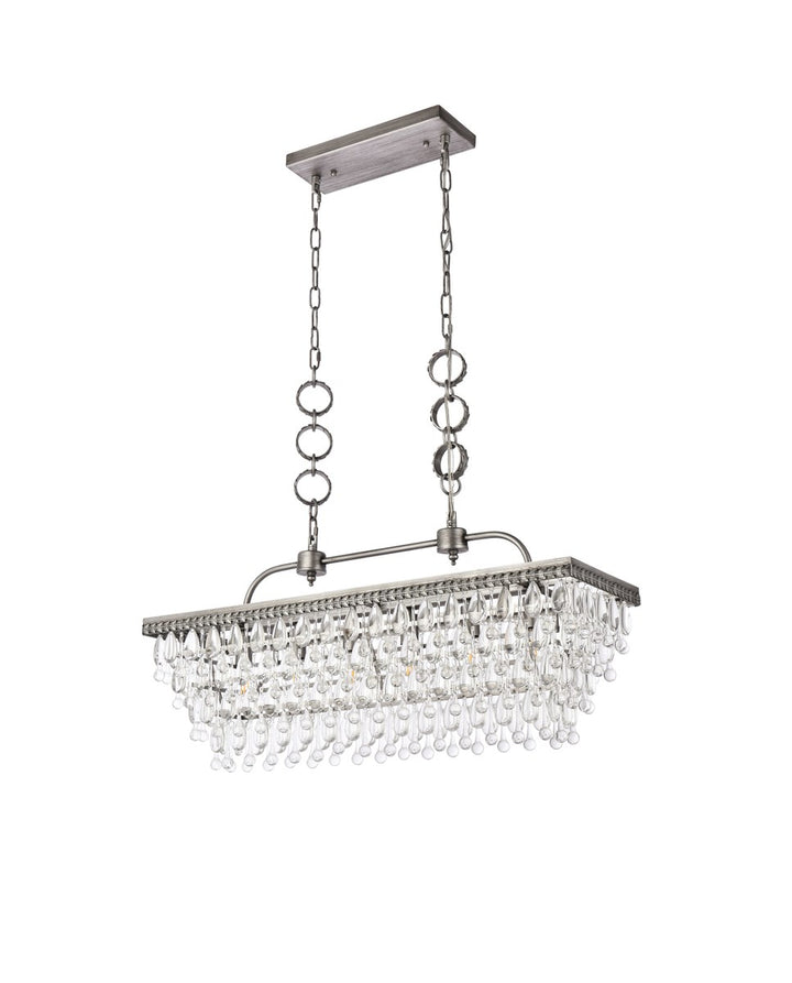 32 Inch Rectangle Pendant In Antique Silver