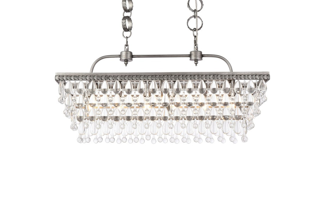 32 Inch Rectangle Pendant In Antique Silver