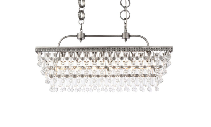 32 Inch Rectangle Pendant In Antique Silver