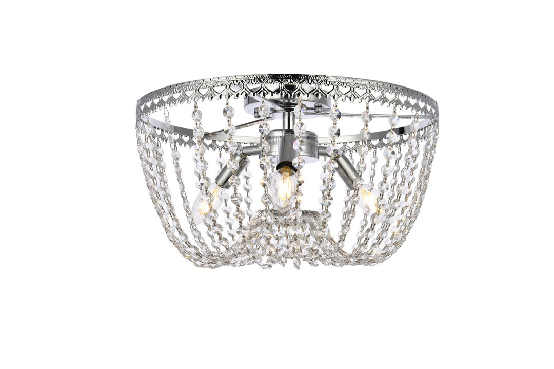 16 Inch Flush Mount In Chrome by Elegant Lighting