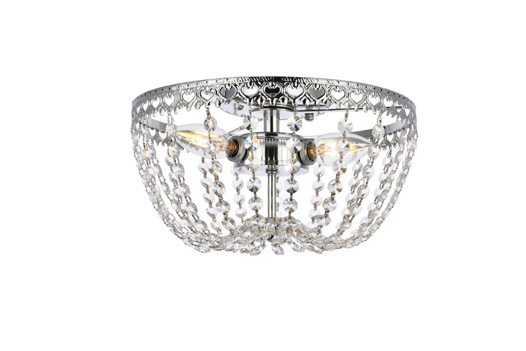 12 Inch Flush Mount In Chrome by Elegant Lighting