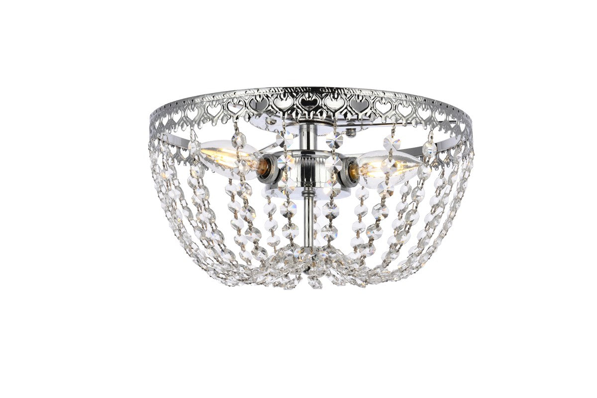 12 Inch Flush Mount In Chrome by Elegant Lighting