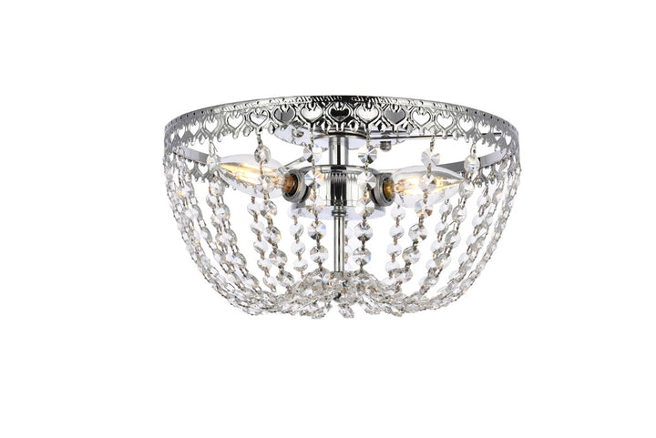 12 Inch Flush Mount In Chrome by Elegant Lighting