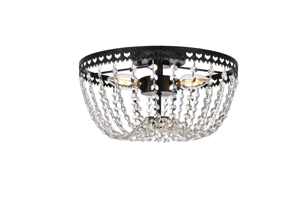 12 Inch Flush Mount In Black by Elegant Lighting
