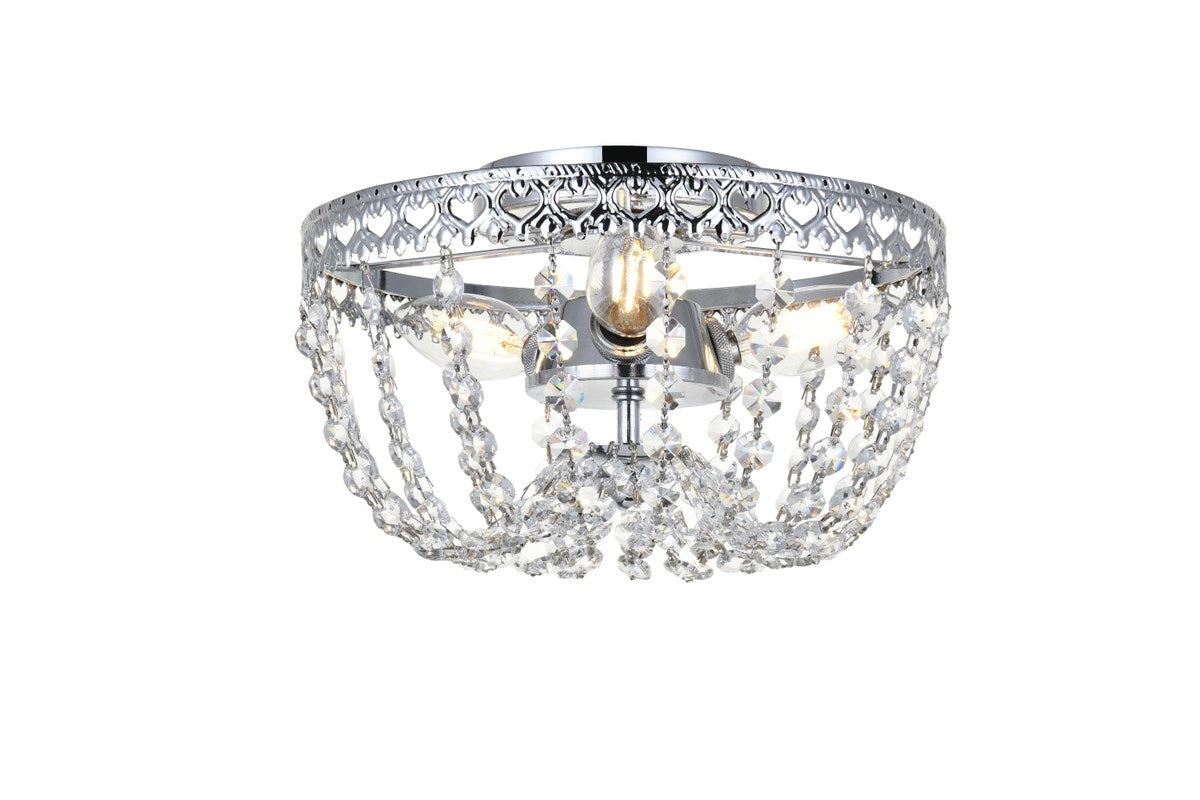 10 Inch Flush Mount In Chrome by Elegant Lighting