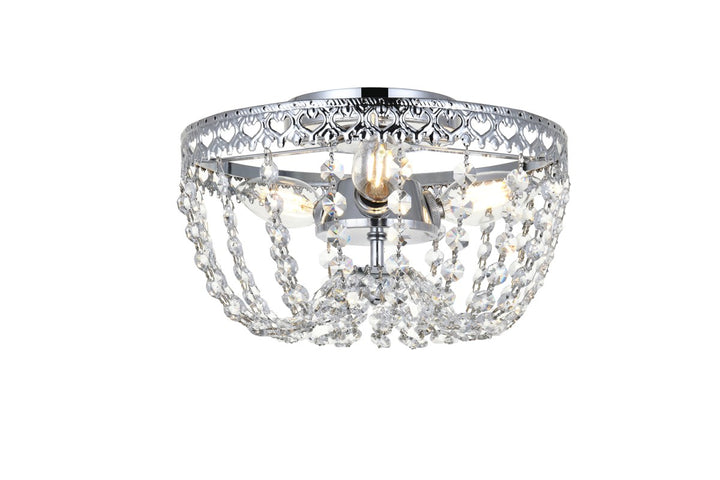 10 Inch Flush Mount In Chrome by Elegant Lighting
