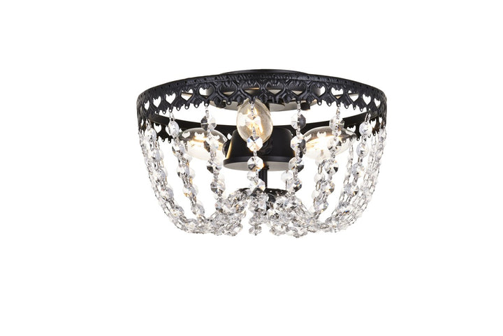 10 Inch Flush Mount In Black by Elegant Lighting