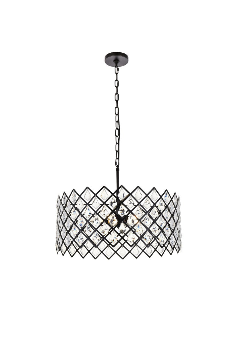 21 Inch Pendant In Black by Elegant Lighting