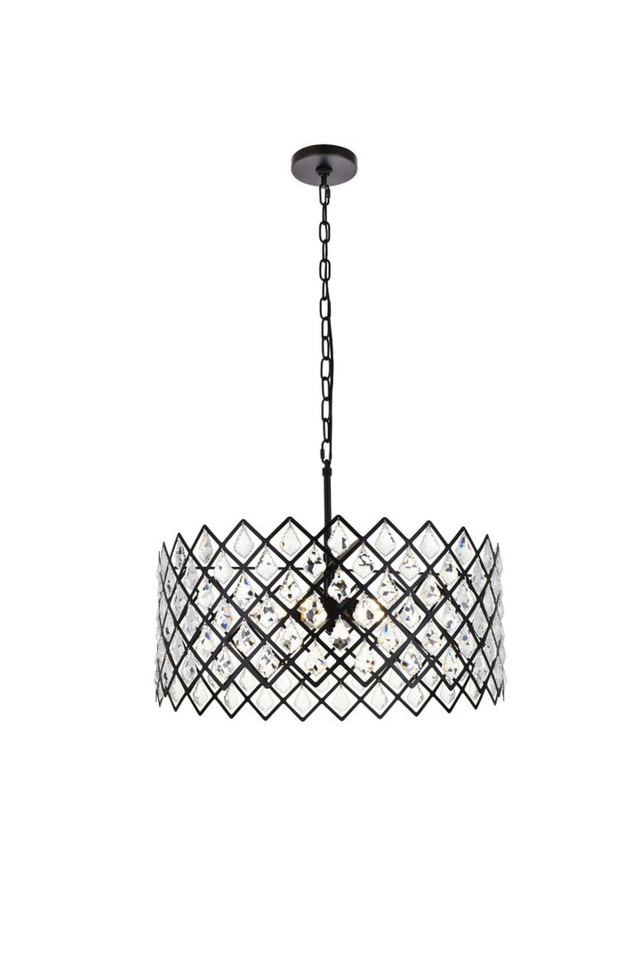 21 Inch Pendant In Black by Elegant Lighting