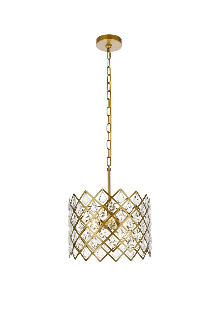 13 Inch Pendant In Brass by Elegant Lighting