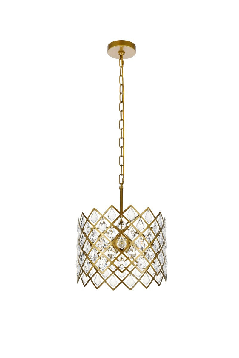 13 Inch Pendant In Brass