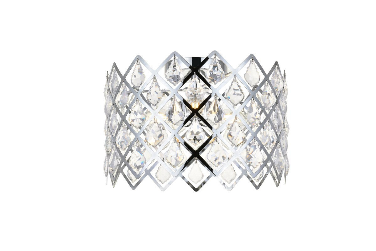 13 Inch Flush Mount In Chrome by Elegant Lighting