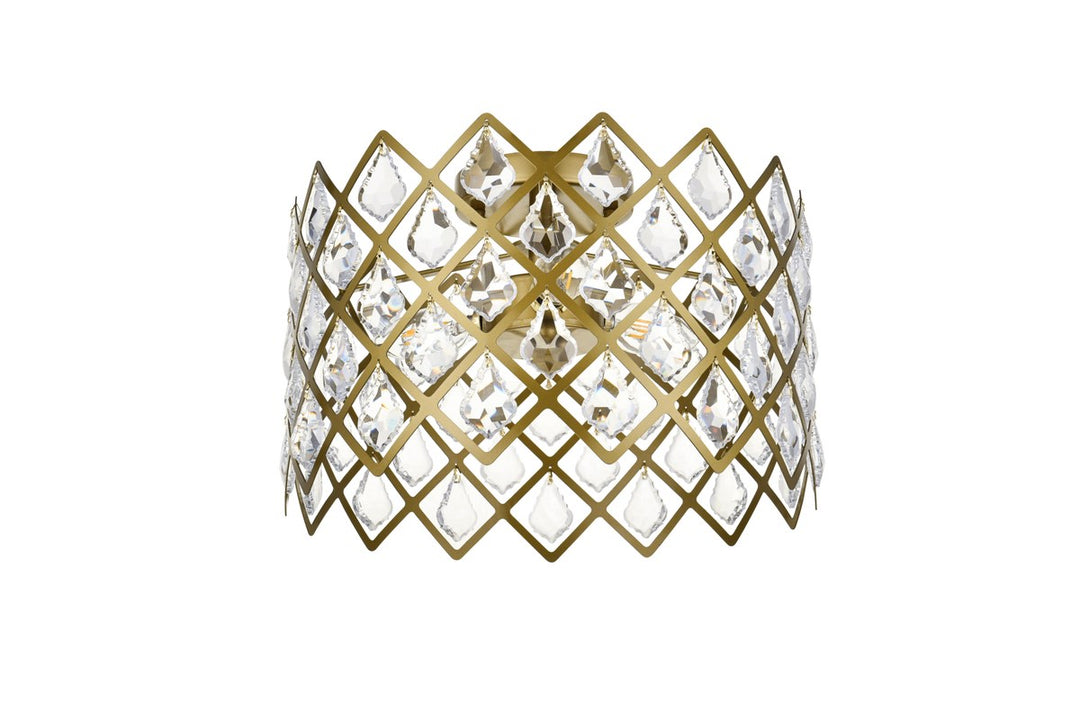 13 Inch Flush Mount In Brass