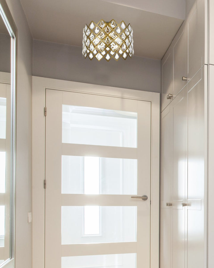 13 Inch Flush Mount In Brass