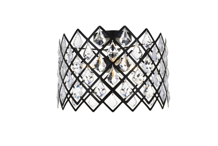 13 Inch Flush Mount In Black by Elegant Lighting