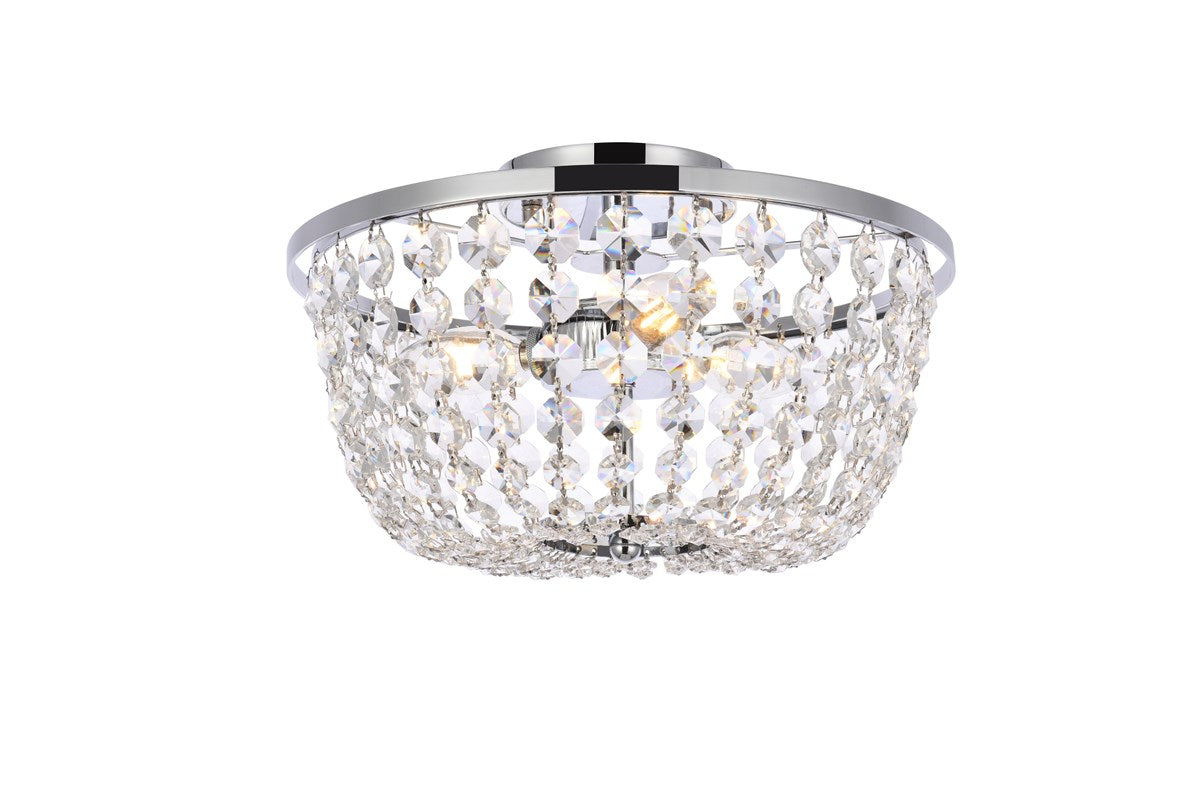 13 Inch Flush Mount In Chrome by Elegant Lighting