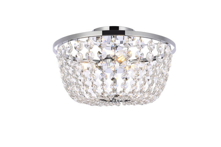 13 Inch Flush Mount In Chrome by Elegant Lighting