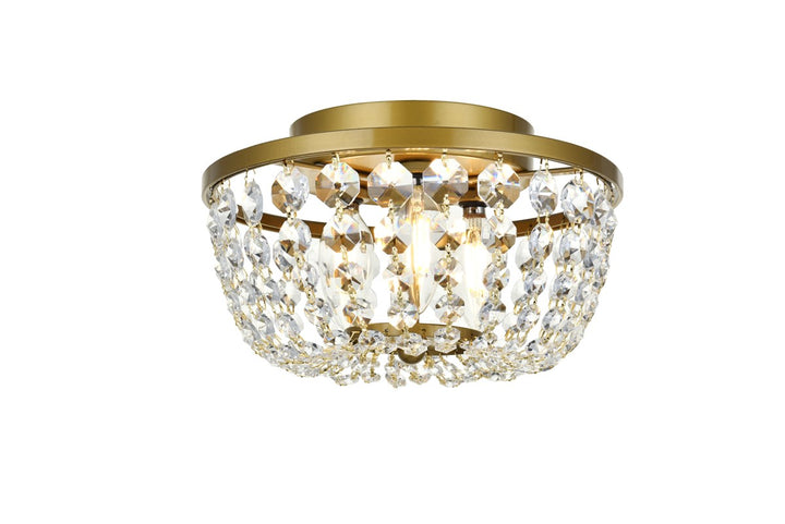 10 Inch Flush Mount In Brass by Elegant Lighting