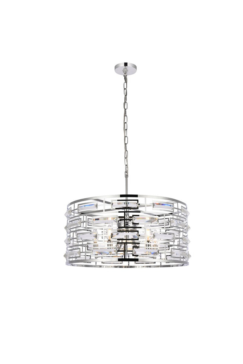 24 Inch Pendant In Chrome by Elegant Lighting