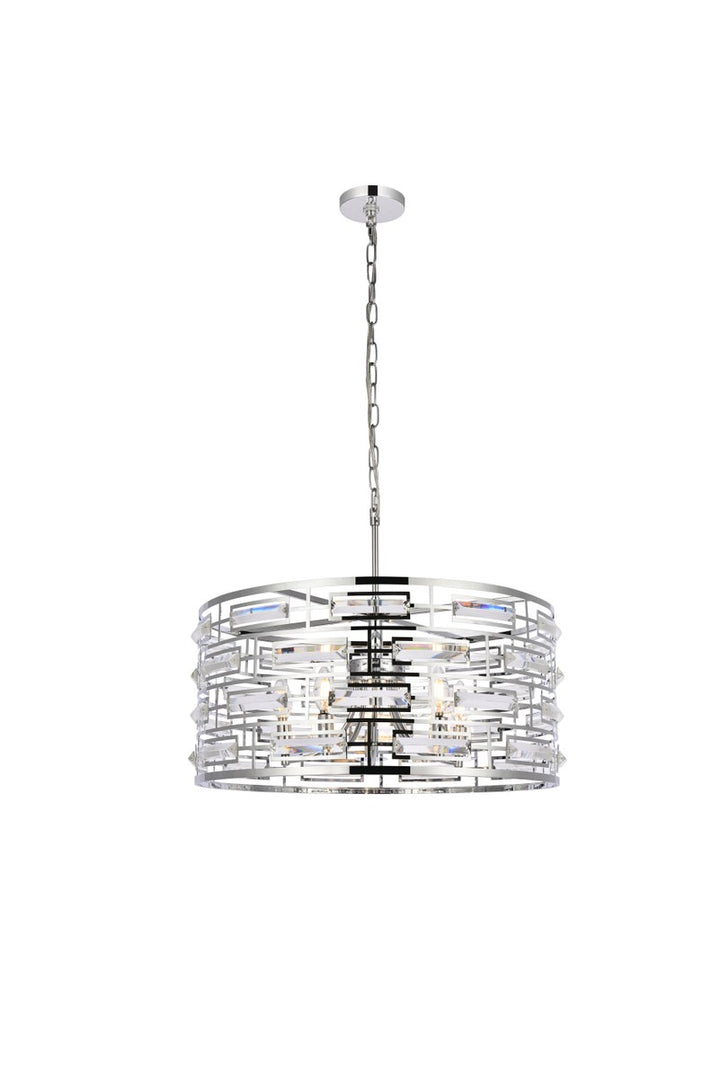 24 Inch Pendant In Chrome by Elegant Lighting
