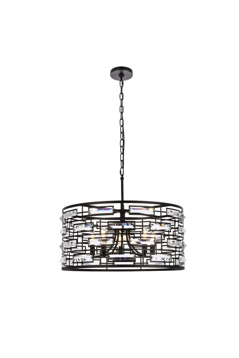 24 Inch Pendant In Black by Elegant Lighting