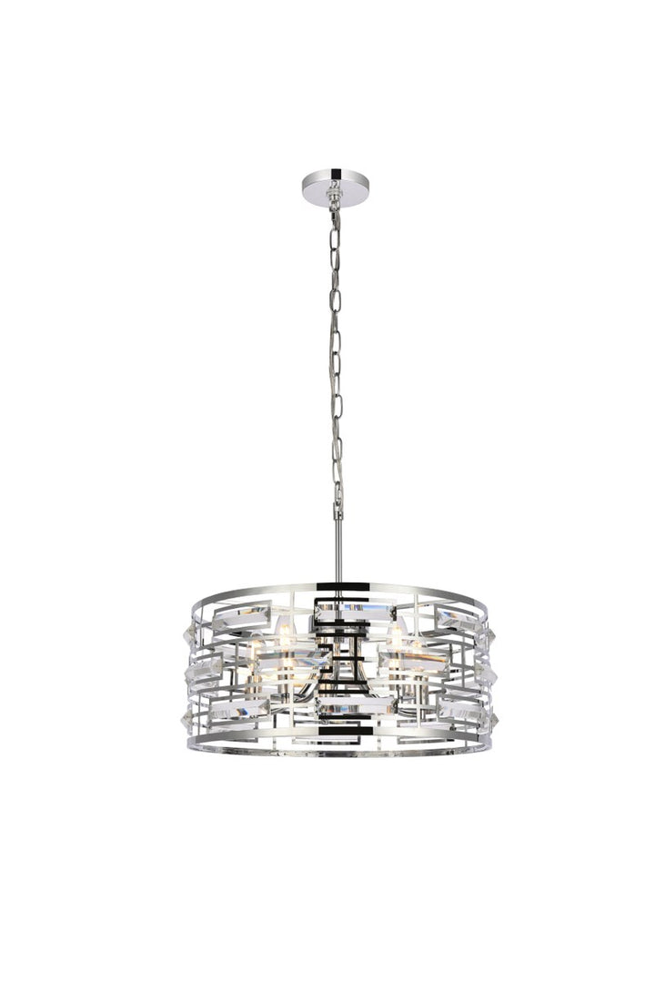 18.5 Inch Pendant In Chrome by Elegant Lighting