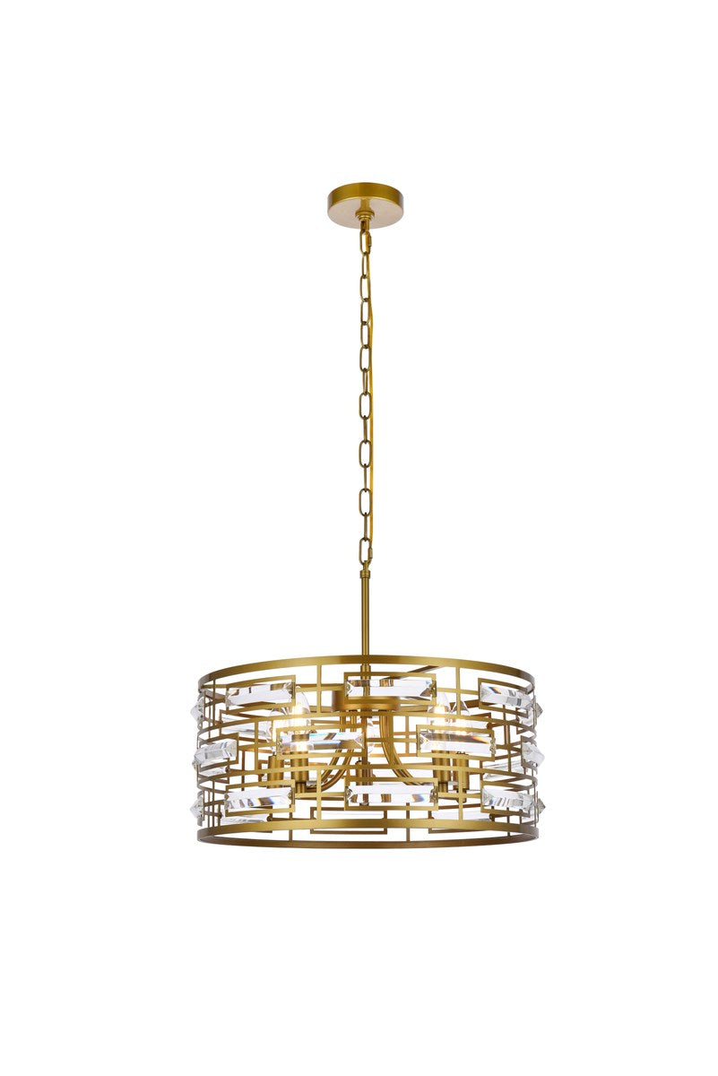 18.5 Inch Pendant In Brass by Elegant Lighting